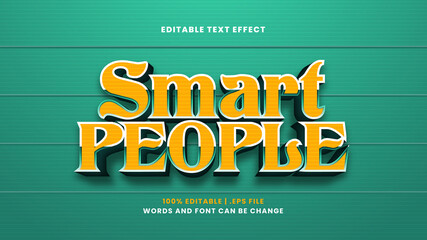 Smart people editable text effect in modern 3d style