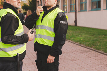 Obraz premium Police officers uphold law and order through the detection, prevention and investigation of crime