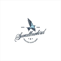 Swallow Swift Bird Logo Design Vector Image