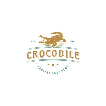 Crocodile Reptile Predator Logo Design Vector Image