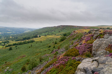 Fototapeta premium Low grey clouds roll across the Derbyshire countryside