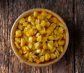 corn in wood bowl