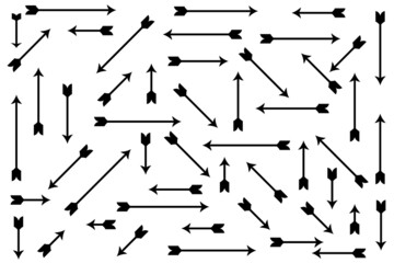 geometric arrow design on white background