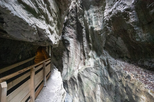 Scenic view of a road in Liechtensteinklamm gorge in Pongau, Austria
