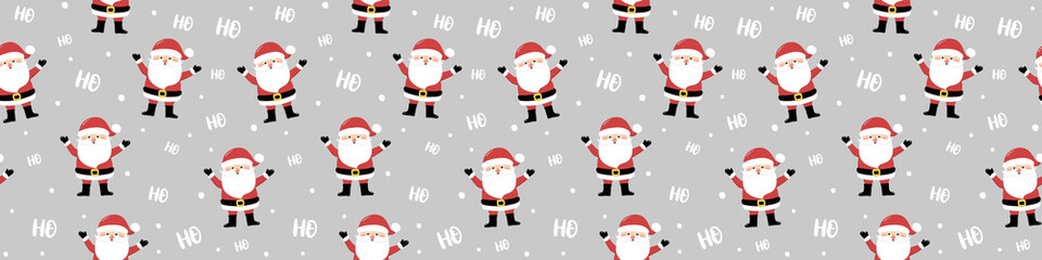Design of Xmas pattern with Santa Claus. Christmas concept. Banner. Vector