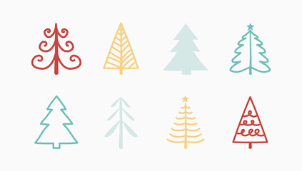 Set of Christmas trees. Vector