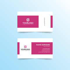 Business Card template corporate creative modern vector design violet color