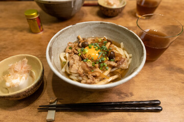 Japanese noodle:Udon. Home made style