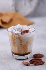 Autumn smoothie with pecan and caramel