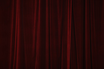 Red curtain in theatre.