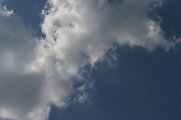 Warm weather and beautiful clouds in the clear blue sky