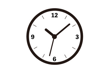 シンプルな白黒の時計のアイコン