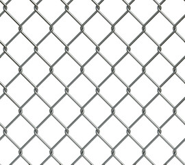 Chain link metal fence seamless 3d rendering