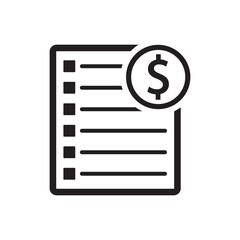 Bill, invoice, receipt icon