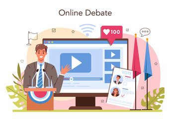 Politician online service or platform. Election and democratic governance