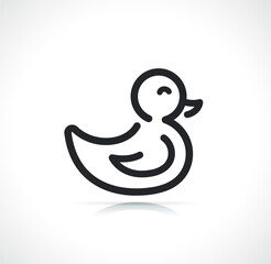 child duck thin line icon