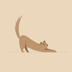 Cat in a half laying pose. Vector illustration of domestic animal