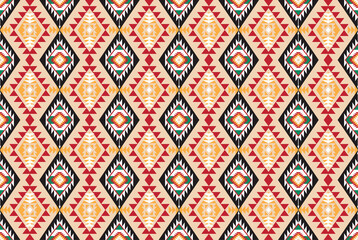 Geometric ethnic oriental ikat pattern traditional Design for background,fabric,wrapping,clothing,wallpaper,Batik,carpet,embroidery style.