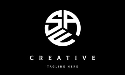 SAF creative circle three letter logo vector