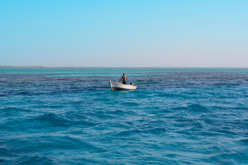 Fisherman's boat in the Red Sea, Hurghada, Egypt