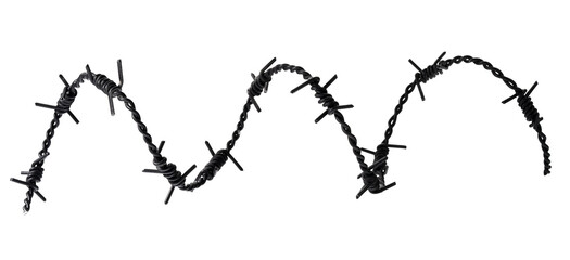 barbed wire isolated on white background
