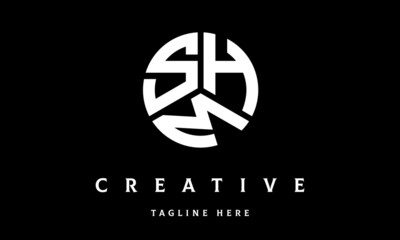 SHM creative circle three letter logo vector