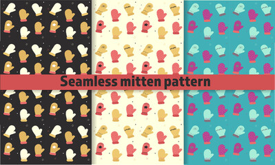 Seamless mitten pattern. Christmas.