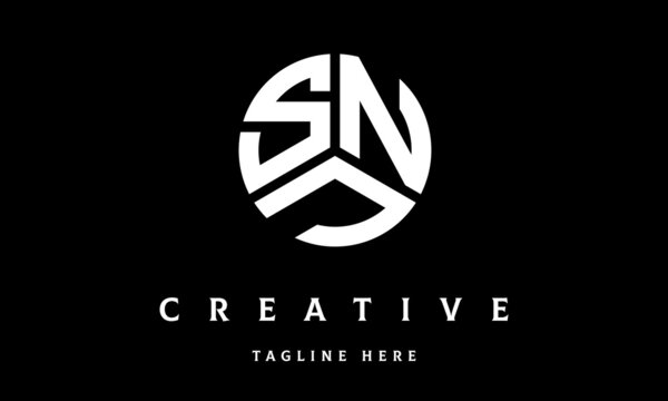 SNJ creative circle three letter logo vector