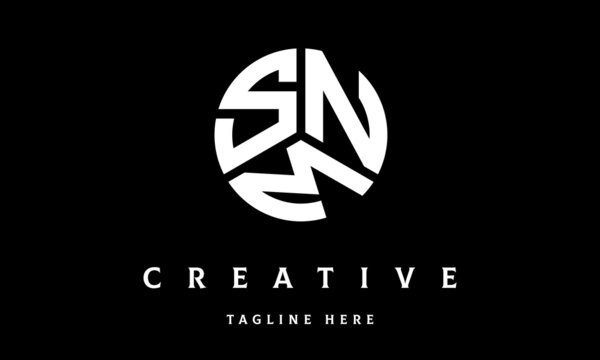 SNM creative circle three letter logo vector