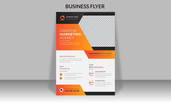 Corporate business flyer design and digital marketing agency template with photo Free Vector	