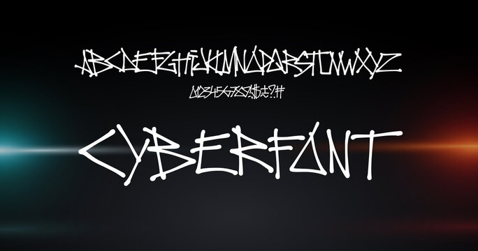 Cyber font. Futuristic vector font for web and app.