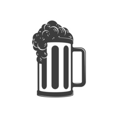 Lager beer icon. Glass with Beer or Ale isolated on white background. Alcoholic beverage festival concept. Glass of booze in flat style. Vector illustration. EPS 10.
