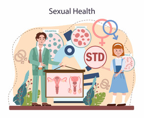 Sexual education concept. Sexual health lesson for young people