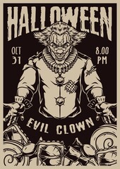 Halloween party monochrome vintage poster