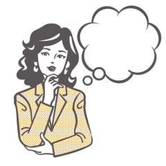 悩みがある女性のイラスト