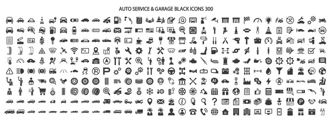 Fototapeta Icon set 300 related to auto service and garage obraz