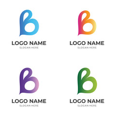 simple letter B logo design template concept vector with flat colorful style