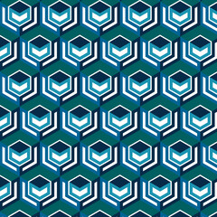 Geometric Hexagon seamless pattern vector background