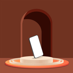 Minimalistic 3d isometric illustration cell phone. Smartphone perspective view. Side view. Template for infographics or presentation UI design interface.