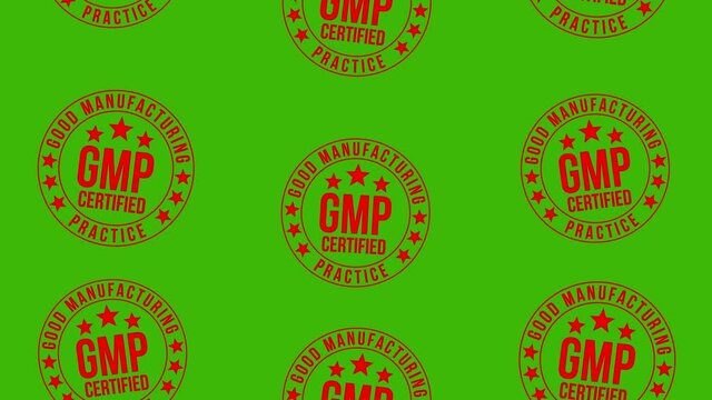 gmp certified stamp background animation.cartoon falling down animation.4k video
