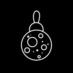 a sketch in the form of a white Christmas ball with a pattern of circles