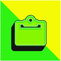 Badge Green and yellow modern 3d vector icon logo