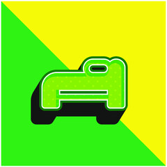 Bed Green and yellow modern 3d vector icon logo