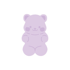 Obraz na płótnie Canvas Purple gummy bear with white background