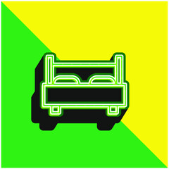 Bed Green and yellow modern 3d vector icon logo