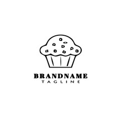 cupcake logo cartoon icon design template black isolated vector