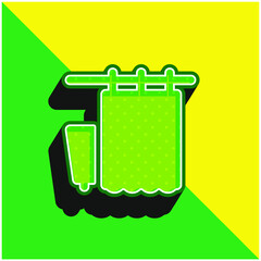 Bath Curtains Green and yellow modern 3d vector icon logo