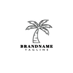 Obraz premium palm tree cartoon logo icon cute template vector illustration