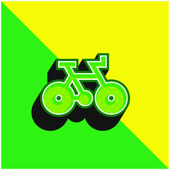 Bicycle Green and yellow modern 3d vector icon logo