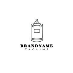punching bag logo cartoon design icon vector illustration
